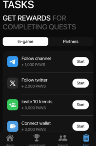 simple tasks to earn PAWS Airdrop